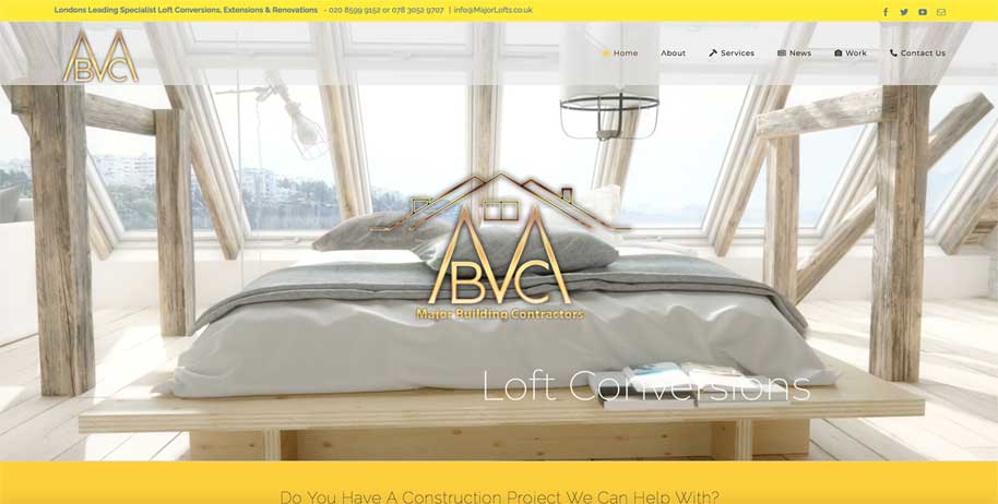 London Construction Company Website Example